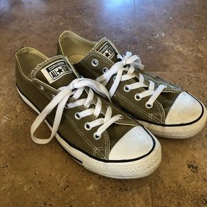 Army green Converse sneakers. Size 9